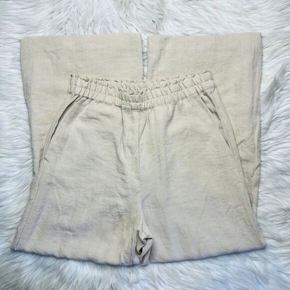 H&M Wide Leg Pull On Pants Khaki Size Small - Picture 1 of 6